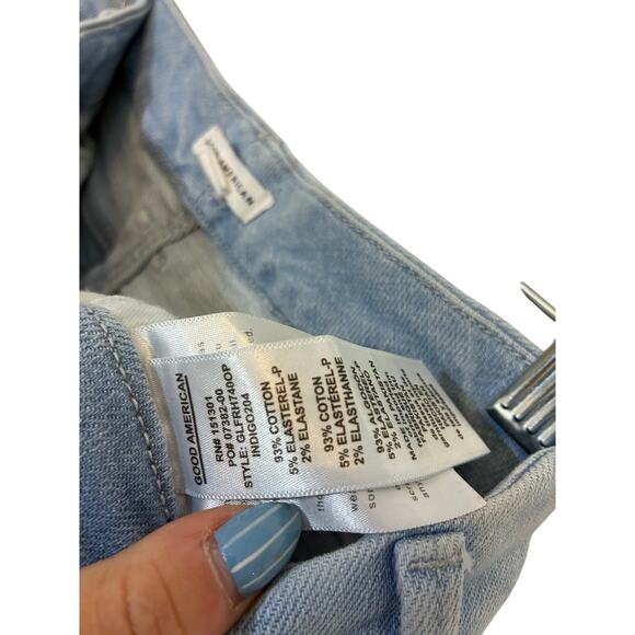 Good American Good Legs Flare Light Wash Jeans Casual Denim Cowboy Rodeo 12/31 - Picture 4 of 5